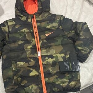 Nike Camouflage army Jacket 4T with Bright Orange Details